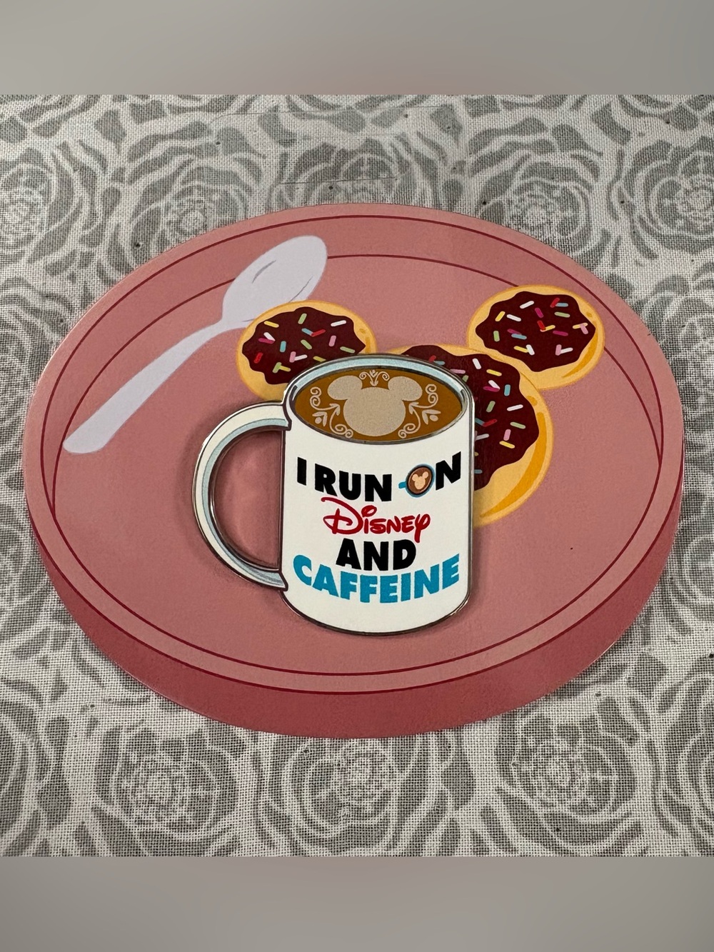 Disney Official Trading Pin - "I Run On Disney and Caffeinne" Mug Pin